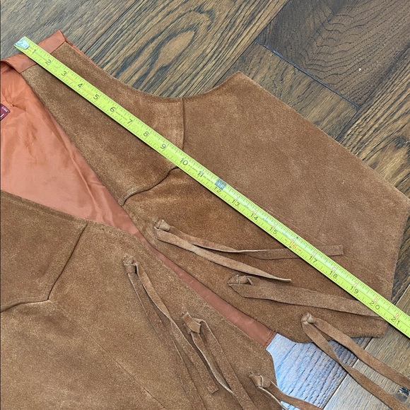 Vintage western leather fringe vest, brown suede, size S - Picture 10 of 14